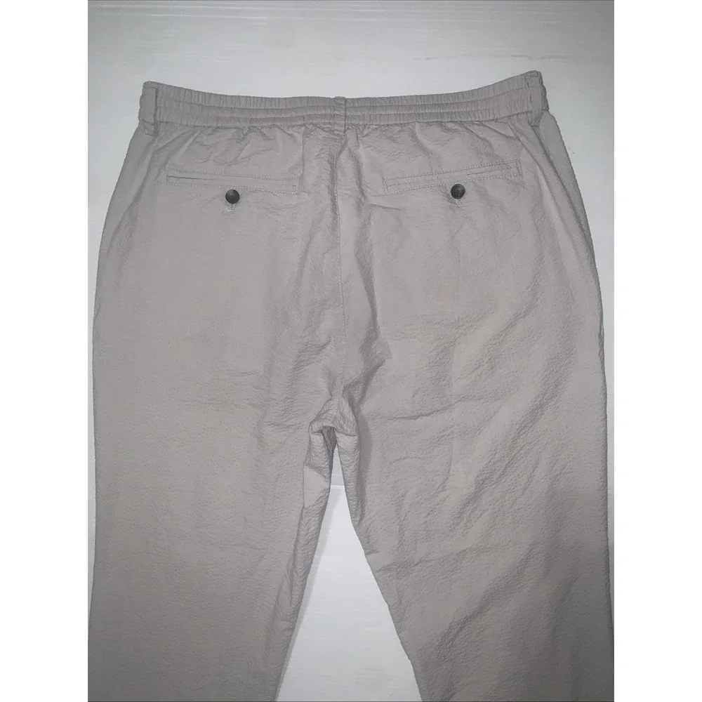 Banana Republic Pants Mens 35x30 (26)Gray Seersucker Athletic Fit Preppy Stretch